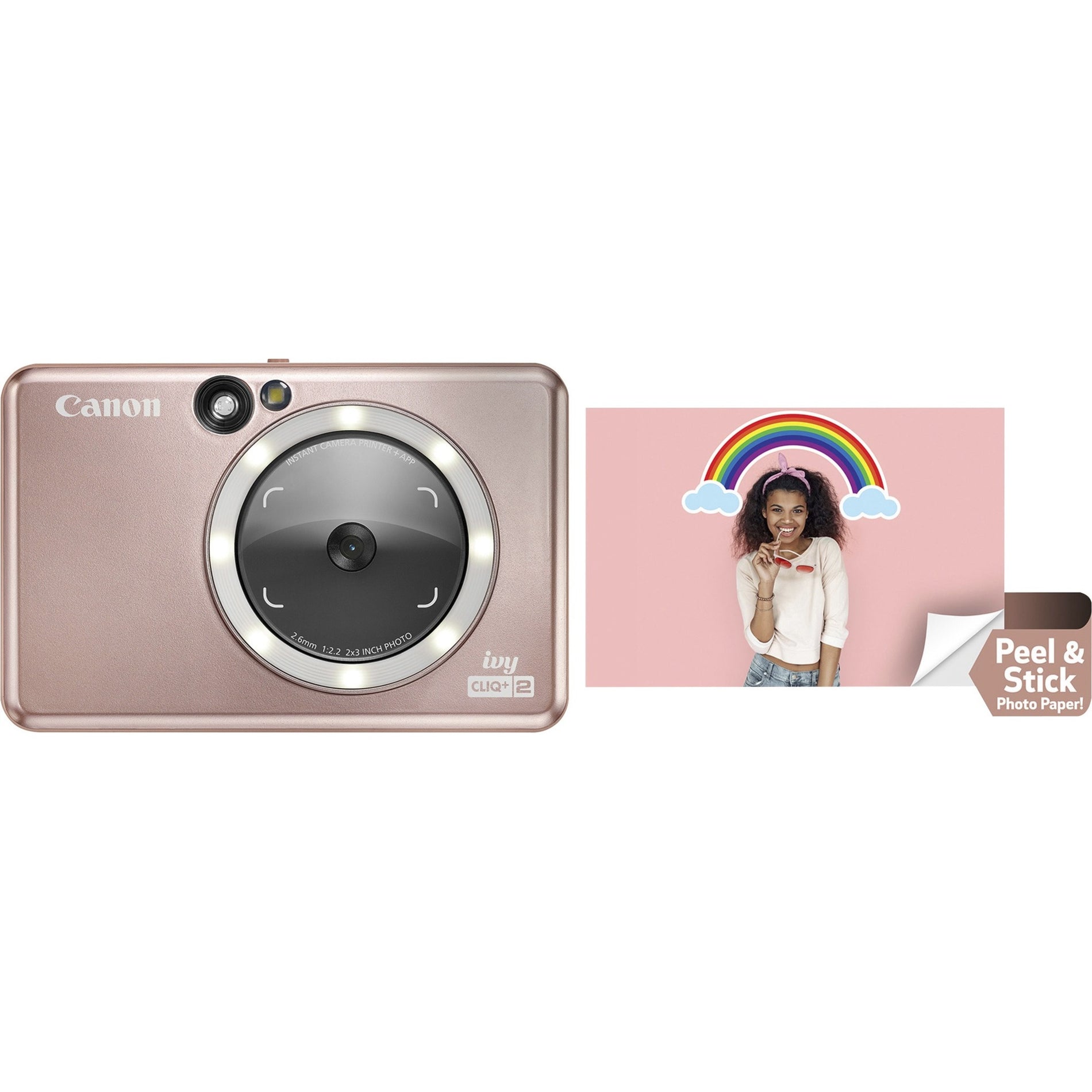 Canon 4519C001 IVY CLIQ+2 Instant Camera Printer + App, Rose Gold