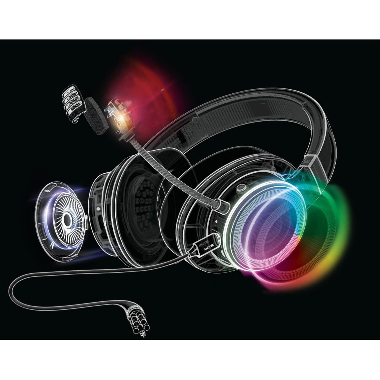 Creative 51EF0880AA000 SXFI Gamer Gaming Headset, 7.1 Surround Sound, RGB Light, Detachable Microphone