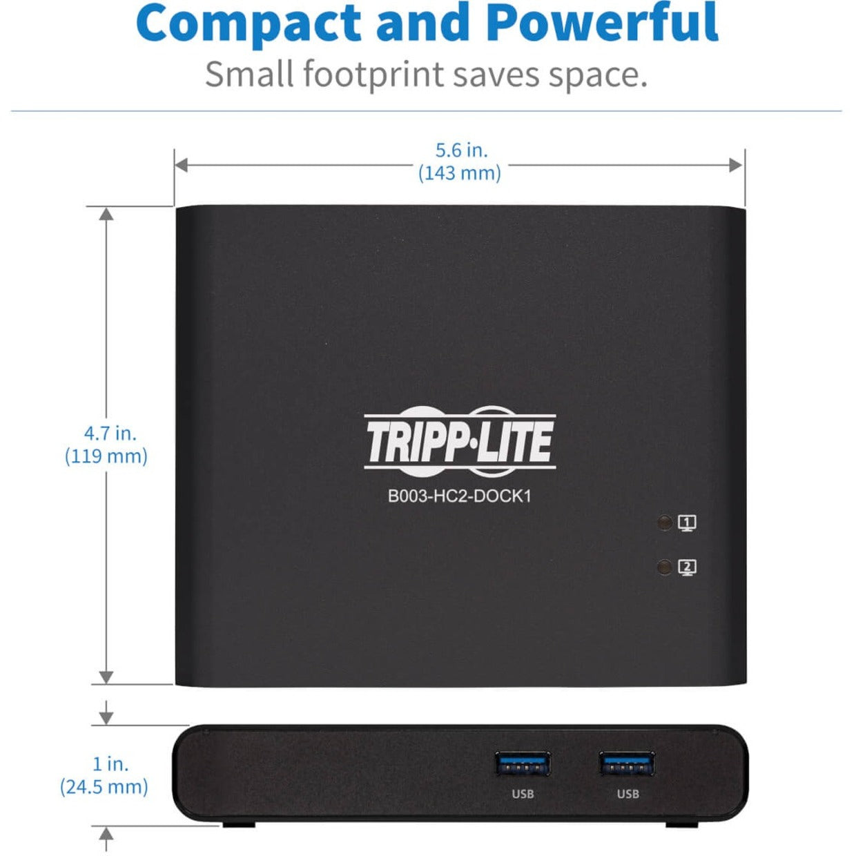 Tripp Lite B003-HC2-DOCK1 2-Port USB-C KVM Dock, Black - 4K HDMI, USB-A Hub