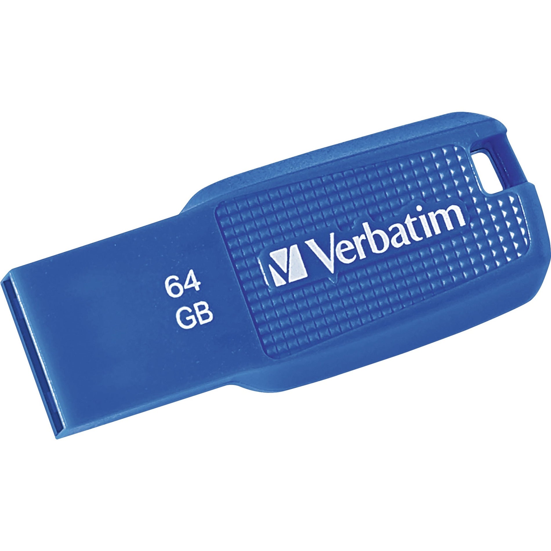 Verbatim 70879 64GB Ergo USB 3.0 Flash Drive - Blue, Capless, Password Protection