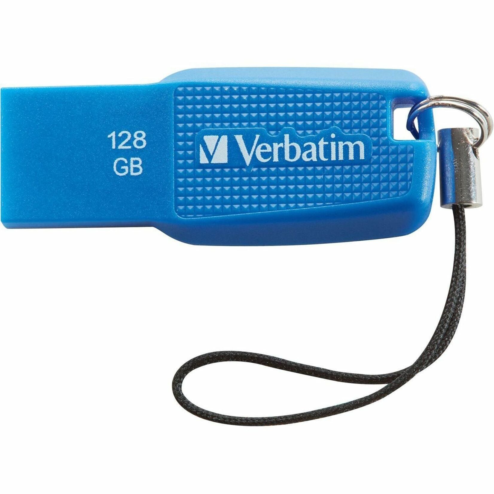 Verbatim 70880 128GB Ergo USB 3.0 Flash Drive - Blue, Lifetime Warranty, Lanyard Included
