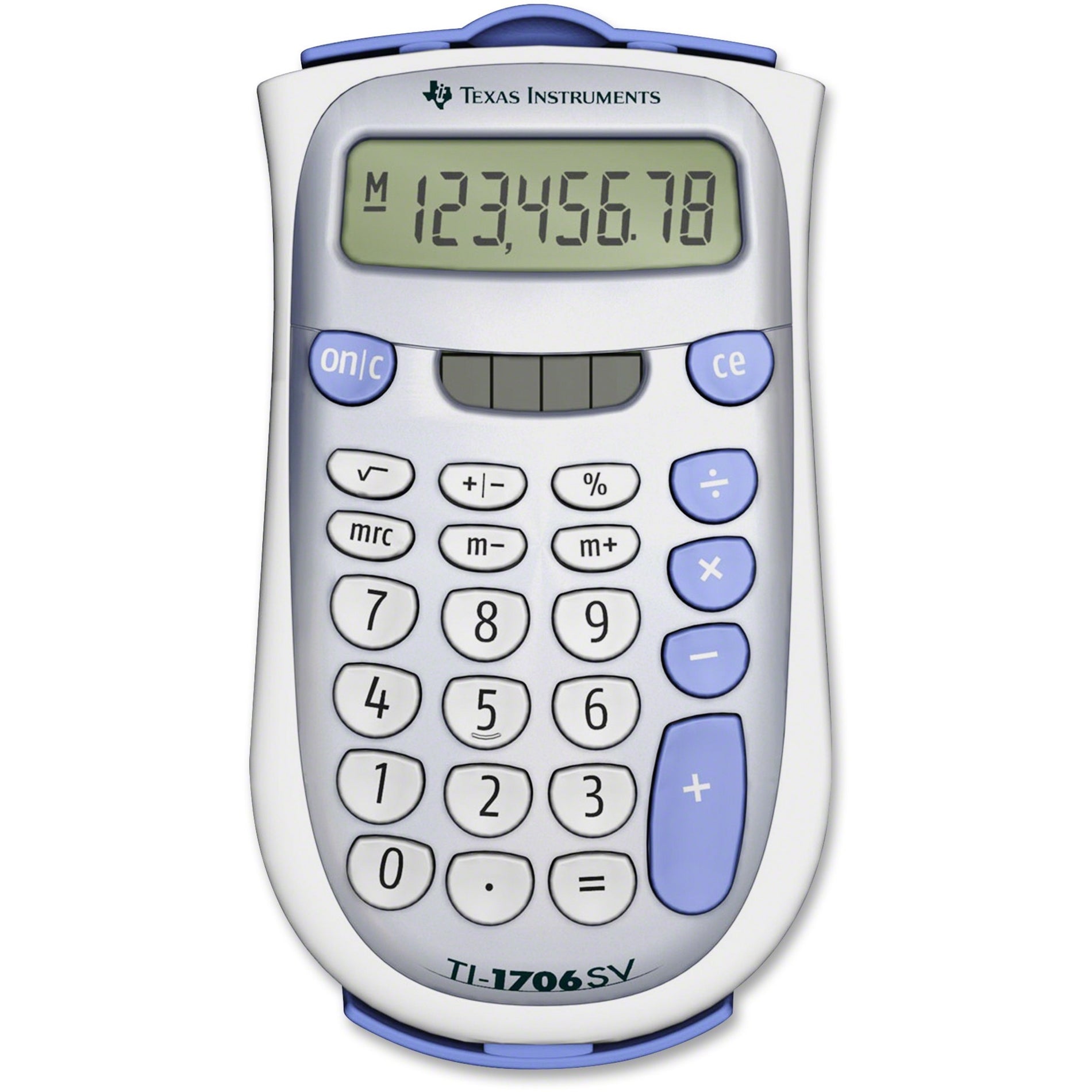 Texas Instruments TI-1706SV TI1706 SuperView Handheld Calculator, Large Display, Dual Power