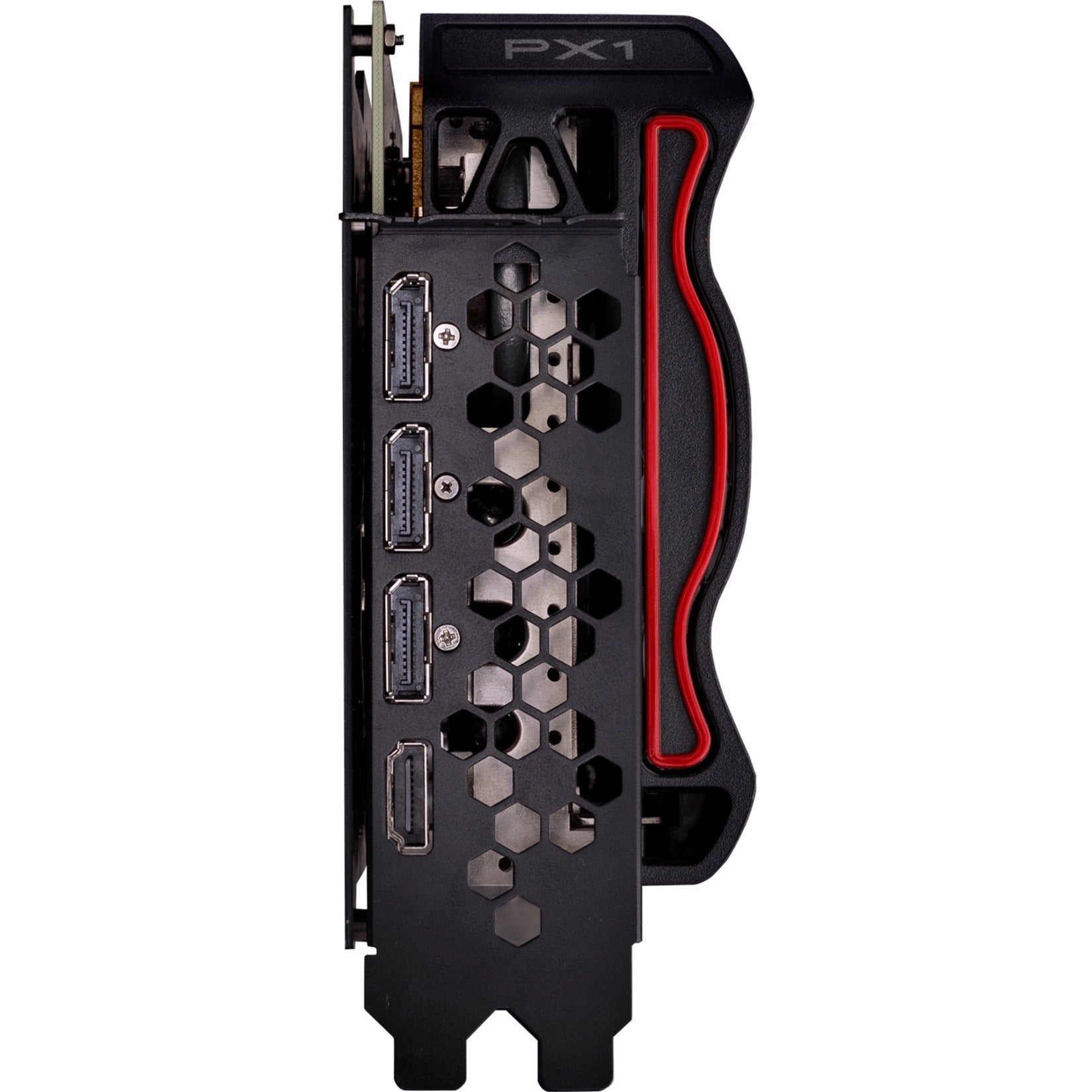 Detailed view of EVGA RTX 3090 FTW3 ULTRA's display outputs and rear I/O panel