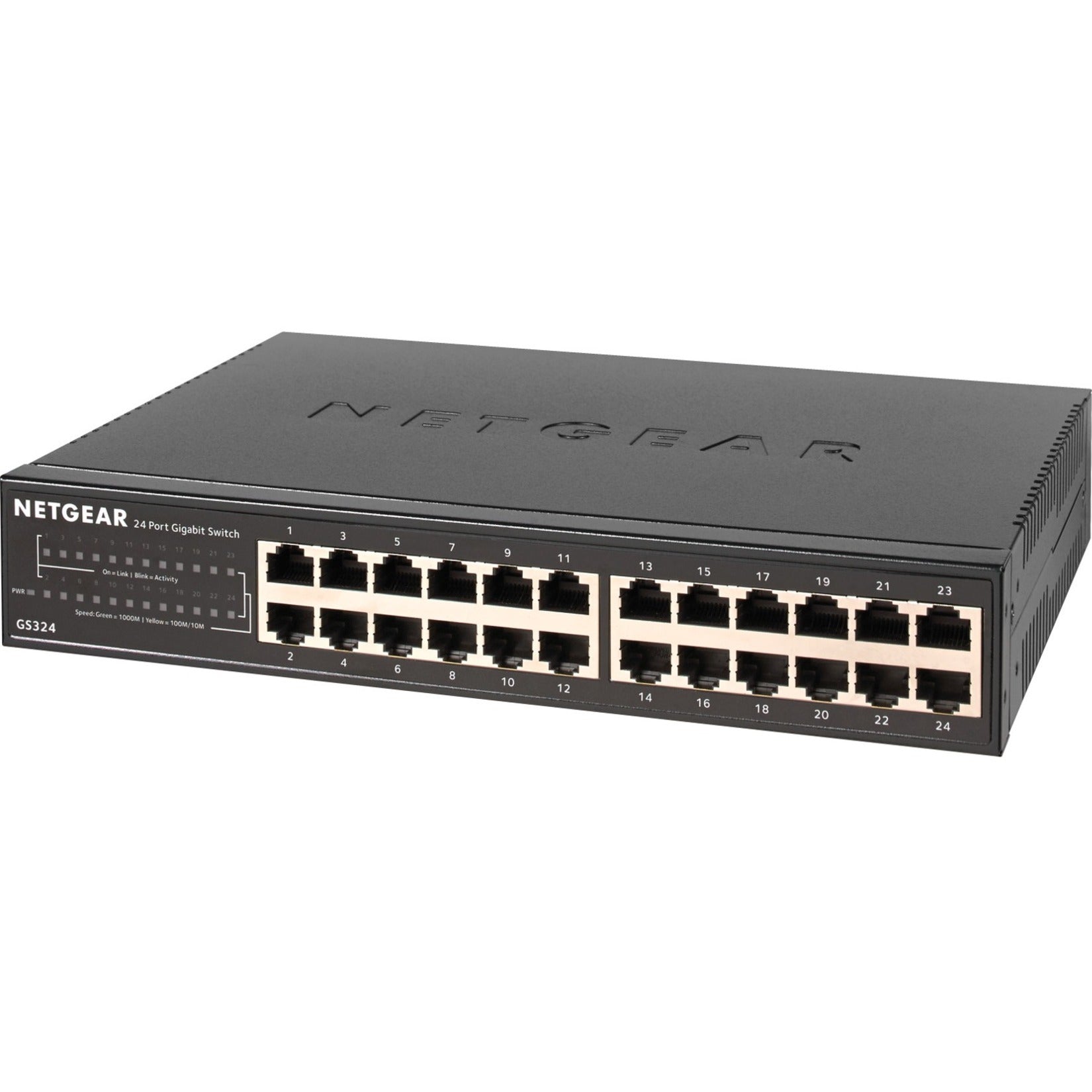 Netgear GS324-200NAS GS324 Ethernet Switch, 24 Port Gigabit Ethernet Network, 3 Year Warranty