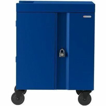 Bretford TVC16PAC-RB Cube Cart - TVC16PAC, Charging Cart with Padlock, Welded, Locking Casters, Handle, Digital Cycle Timer, Cable Management