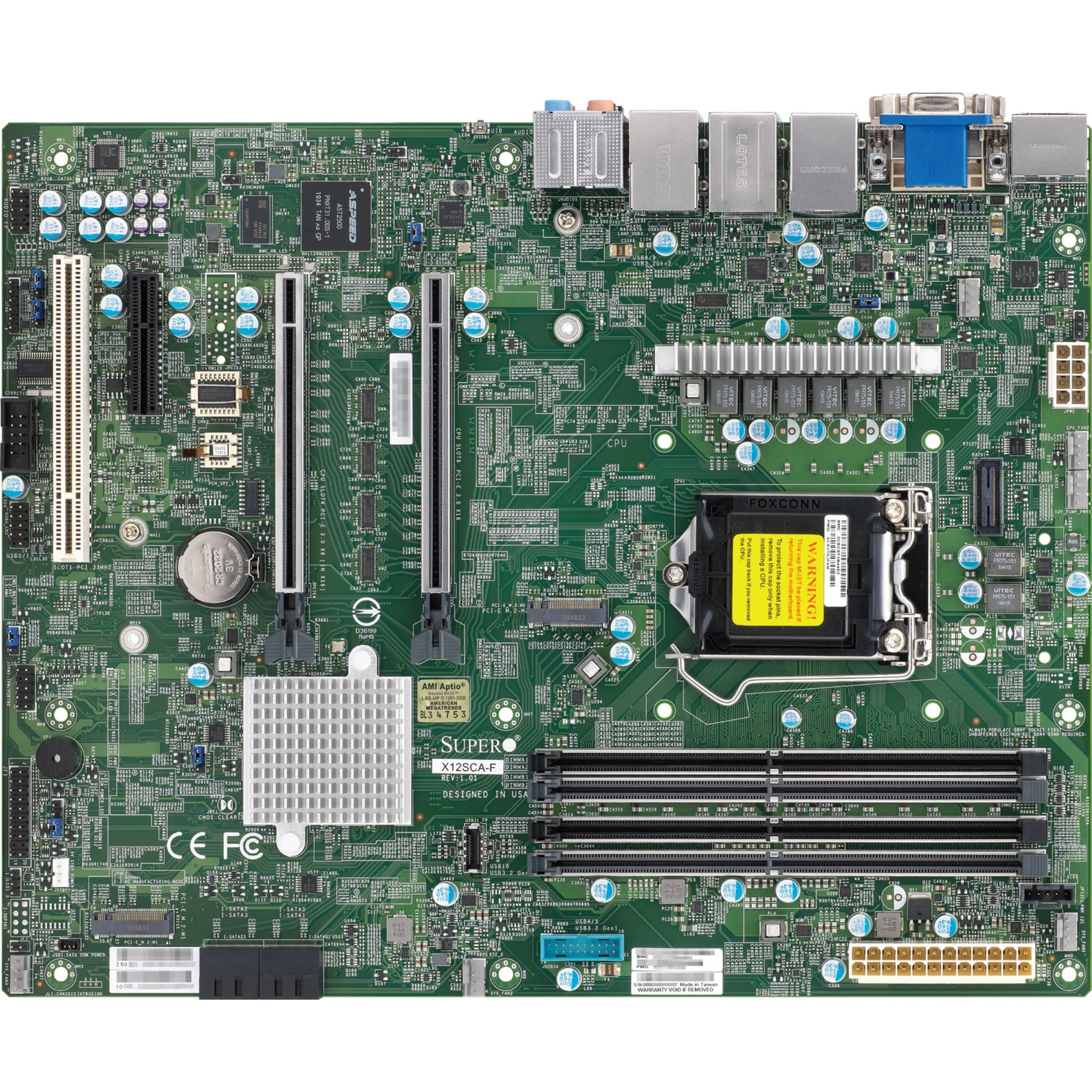 Supermicro MBD-X12SCA-F-B X12SCA-F Workstation Motherboard ATX DDR4 IPMI 2XGBE 4XSATA3 