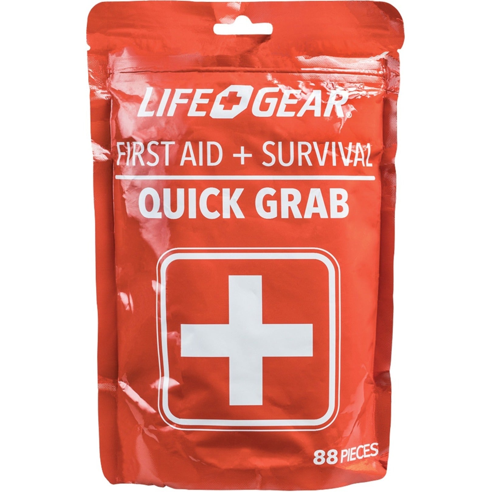 Life+Gear 41-3819 Quick Grab First Aid & Survival Kit, 88-Piece, Waterproof Case, Red