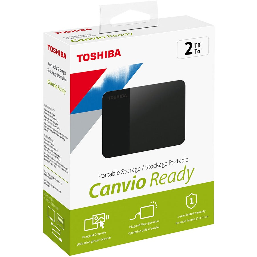 Toshiba HDTP320XK3AA Canvio Ready 2TB External USB 3.0 Portable Hard Drive, Black
