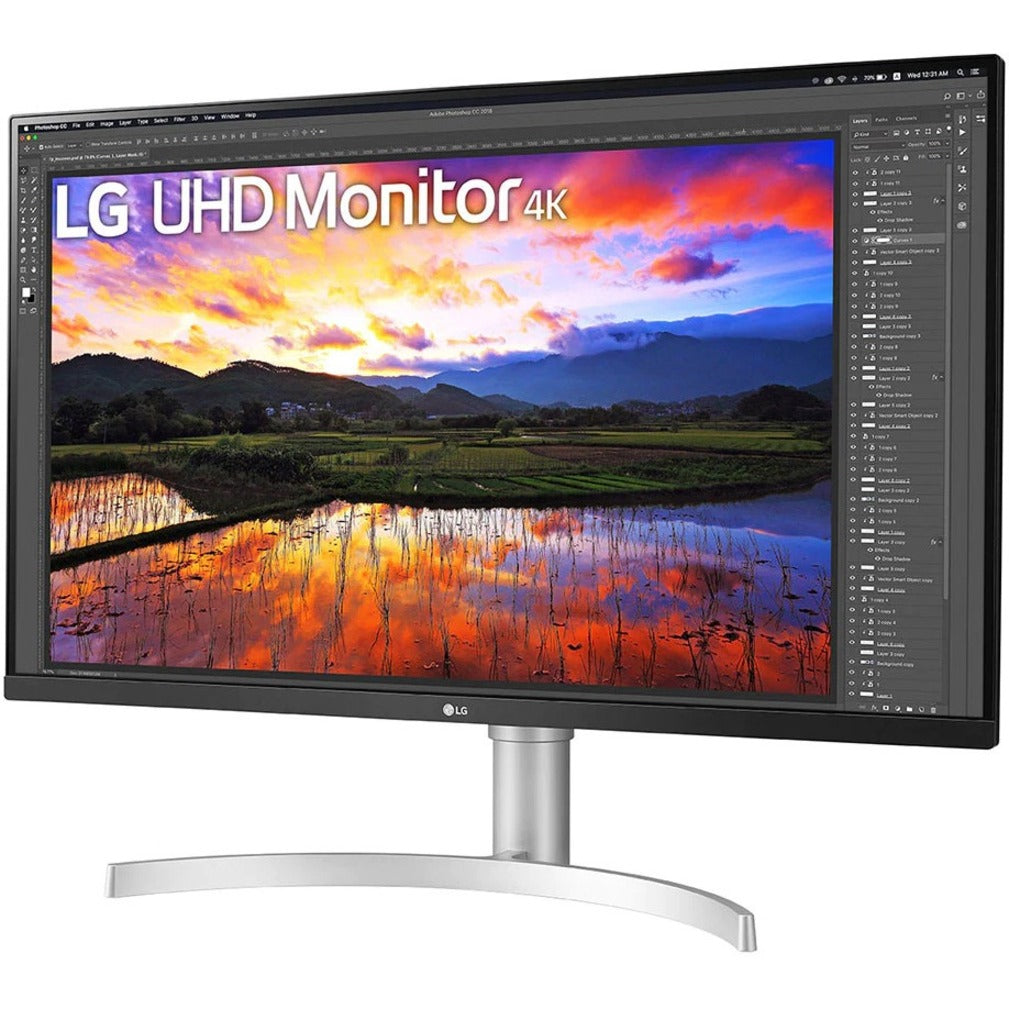 LG 32UN650-W 31.5 4K UHD LCD Monitor - 16:9 - Black, Silver, High Resolution, Wide Color Gamut, FreeSync
