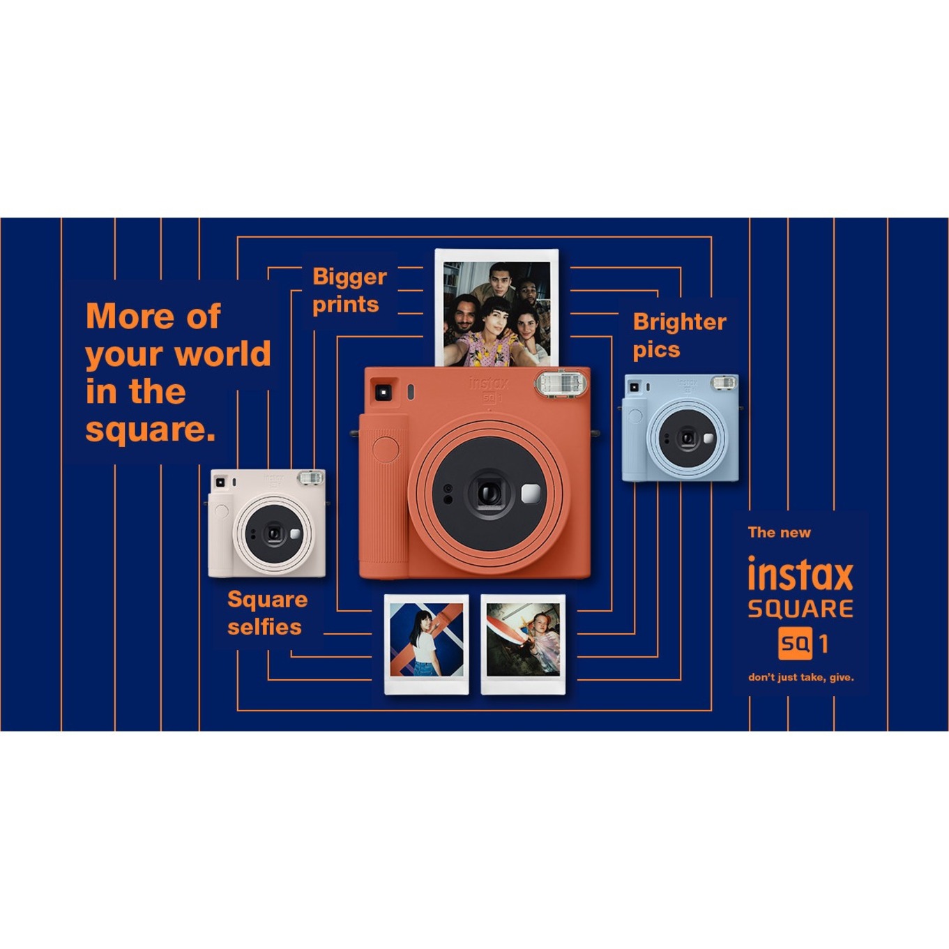 Fujifilm 16670522 SQUARE SQ1 Instant Film Camera, Chalk White, Auto Flash