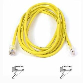 Belkin A3L980-08-YLW-S RJ45 Category 6 Snagless Patch Cable, 8 ft, Molded, Yellow