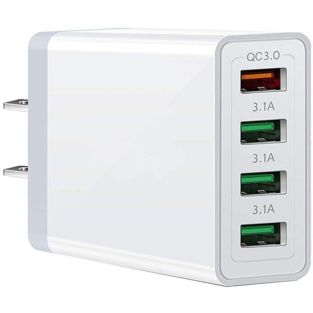 4XEM 4XPOWER4USB UC04 4-Port USB Charger Adapter, 18W Quick Charge, Compact and Powerful