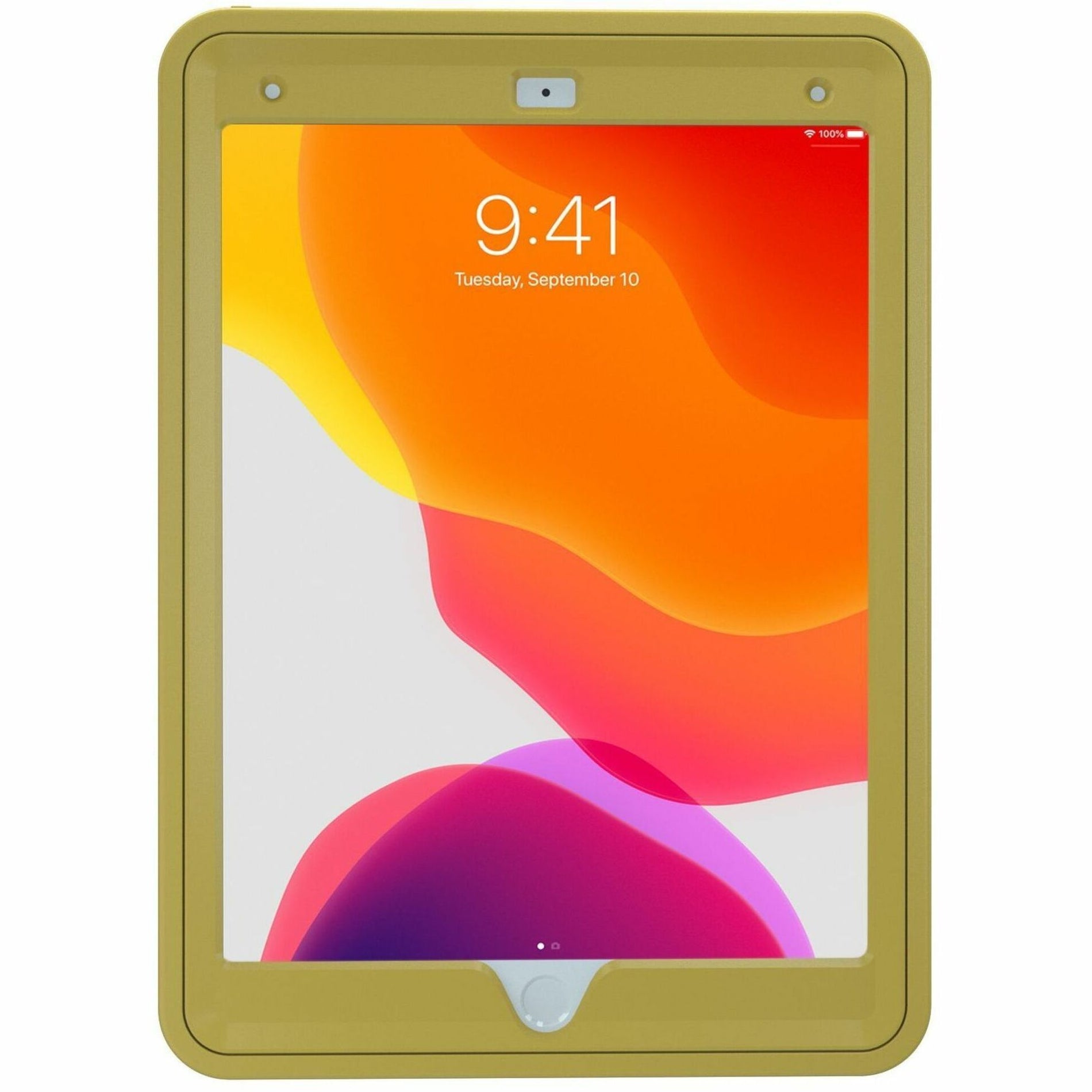CTA Digital PAD-PCGK10Y Rotatable Grip Kickstand w/ Built-in 360 Yellow Protective Case, Tablet Case for iPad Pro, iPad (7th Generation), iPad (9th Generation), iPad (8th Generation), iPad Air (3rd Generation)