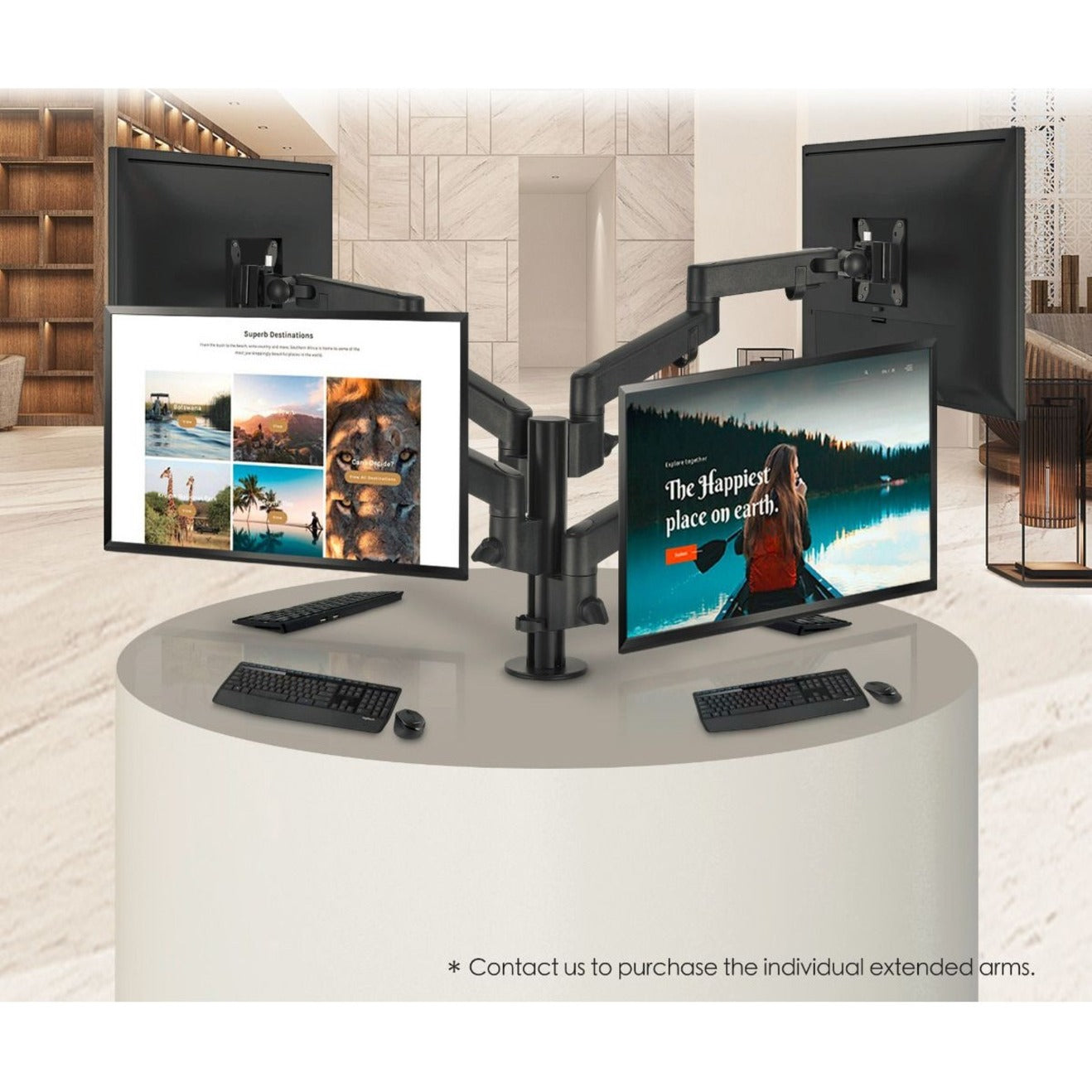 SIIG CE-MT3D11-S1 Single Pole Multi-Angle Articulating Arm Single Monitor Desk Mount, Multiple Viewing Angles, Tilt, Swivel, Sturdy
