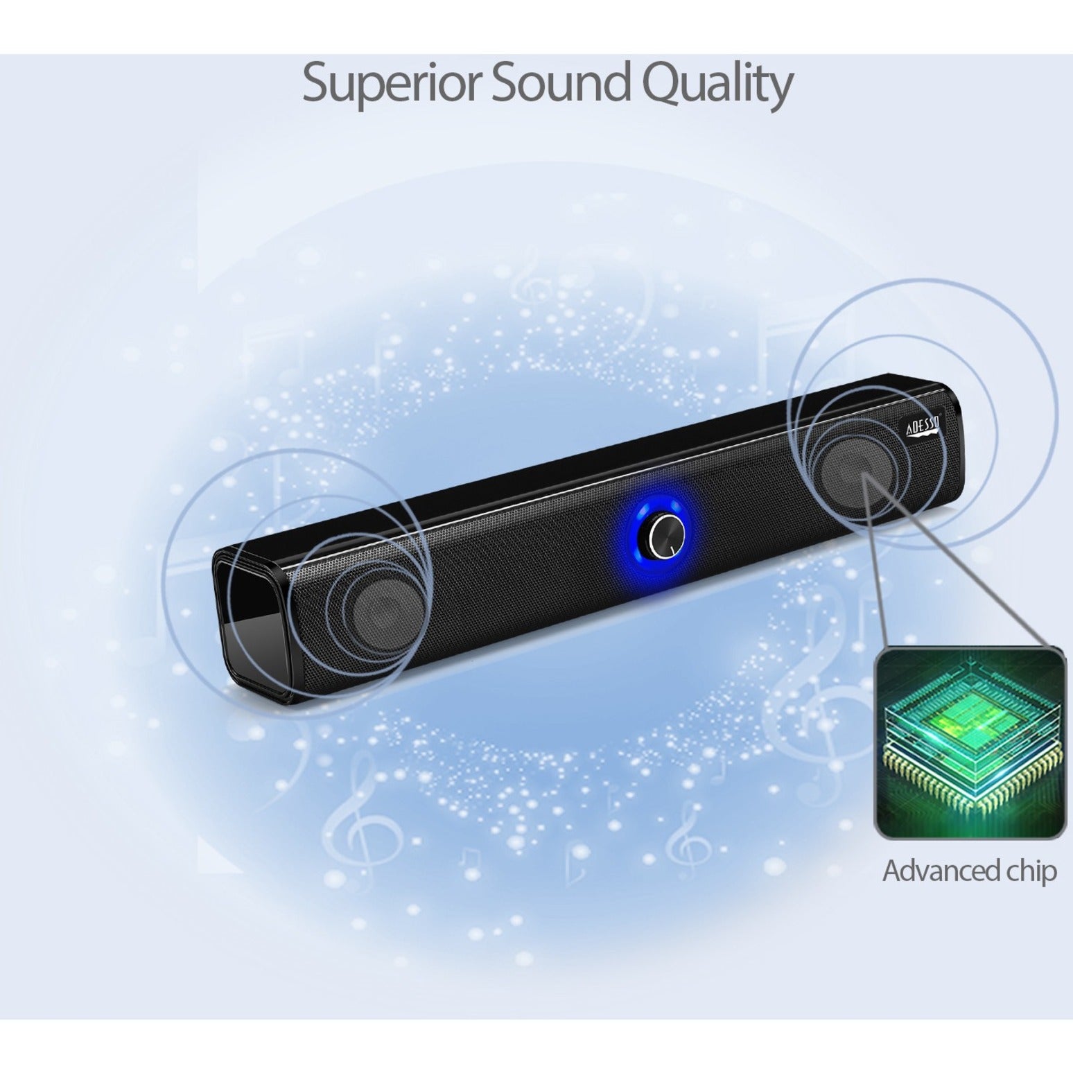 Adesso XTREAM S6 Bluetooth Sound Bar Speaker 10W*2, Portable Wireless Speaker with USB Charging Port