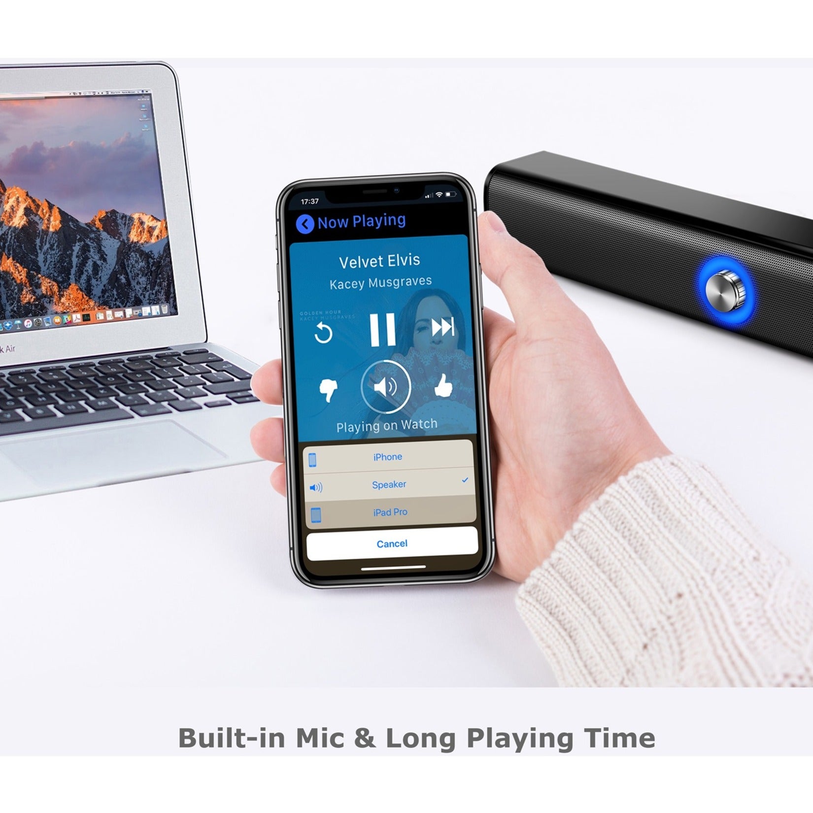 Adesso XTREAM S6 Bluetooth Sound Bar Speaker 10W*2, Portable Wireless Speaker with USB Charging Port