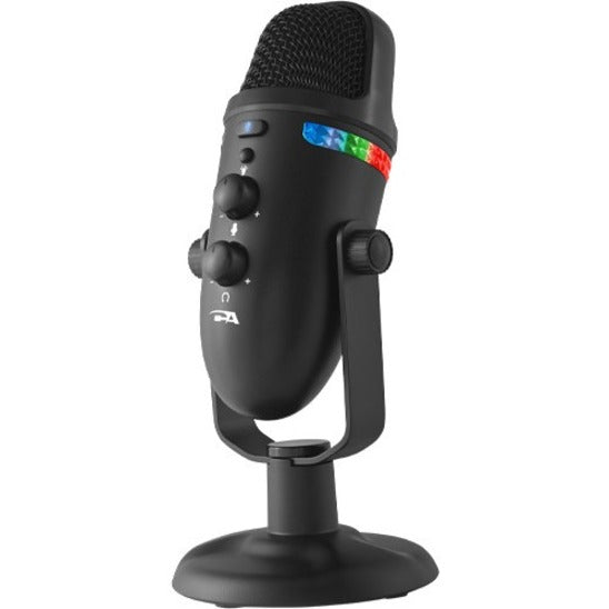 Cyber Acoustics CVL-2230 Matterhorn USB Professional Recording Mic with Color Changing Lights, Omni-directional, Cardioid, Directional, PC Live Streaming