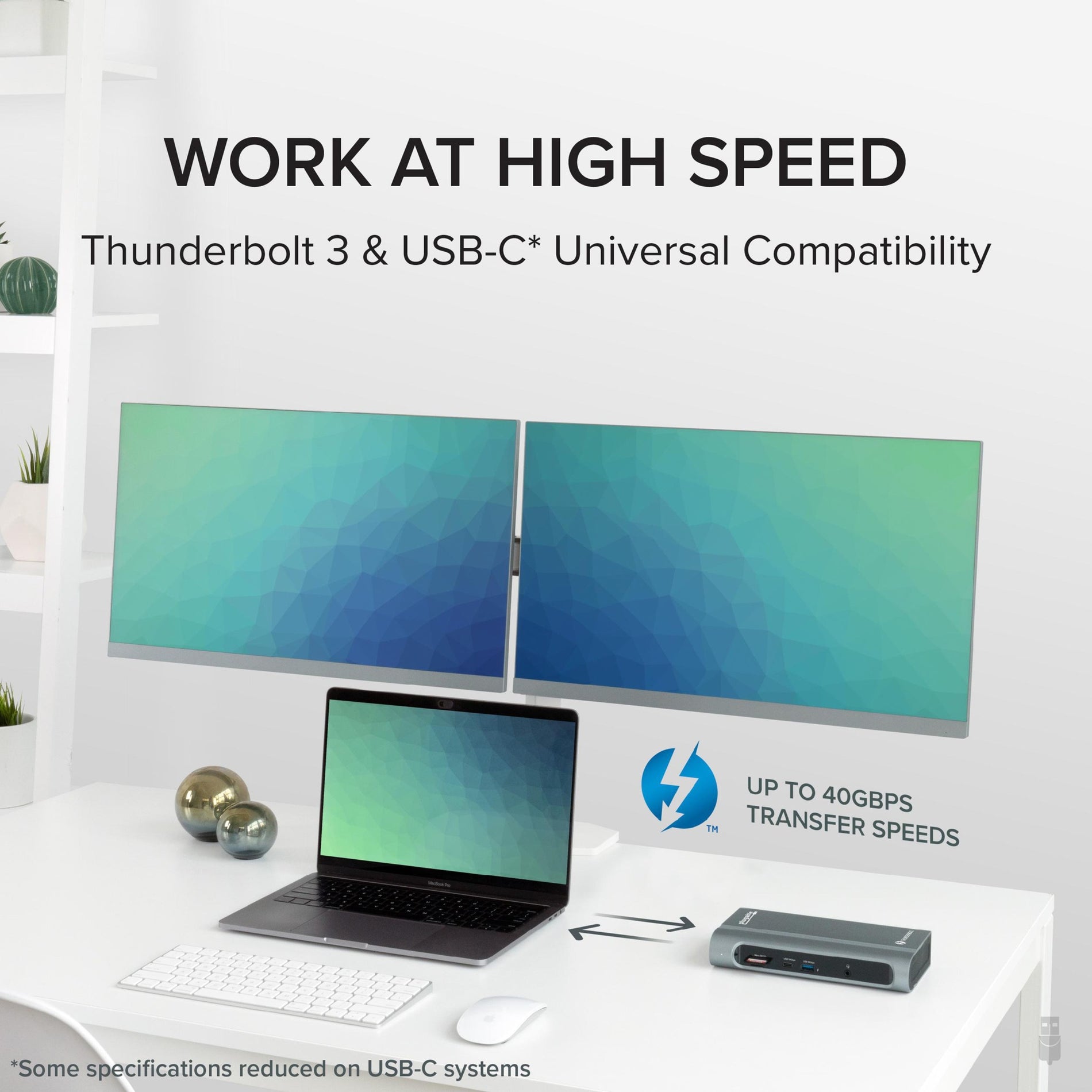 Plugable TBT3-UDZ Thunderbolt 3 and USB-C Dual Display Dock with 96W Host Charging, 14-in-1 USB-C and Thunderbolt 3 Dock