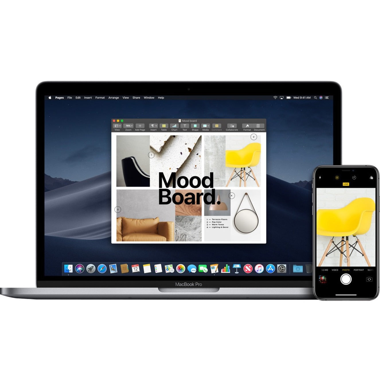 MacBook Air displaying ecosystem integration with mood board and iPhone-alternate-image6