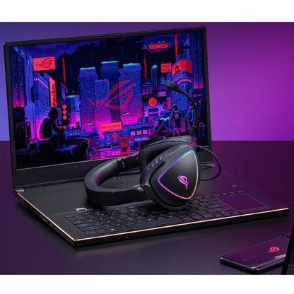 ROG Delta S connected to gaming laptop with mobile device-alternate-image13
