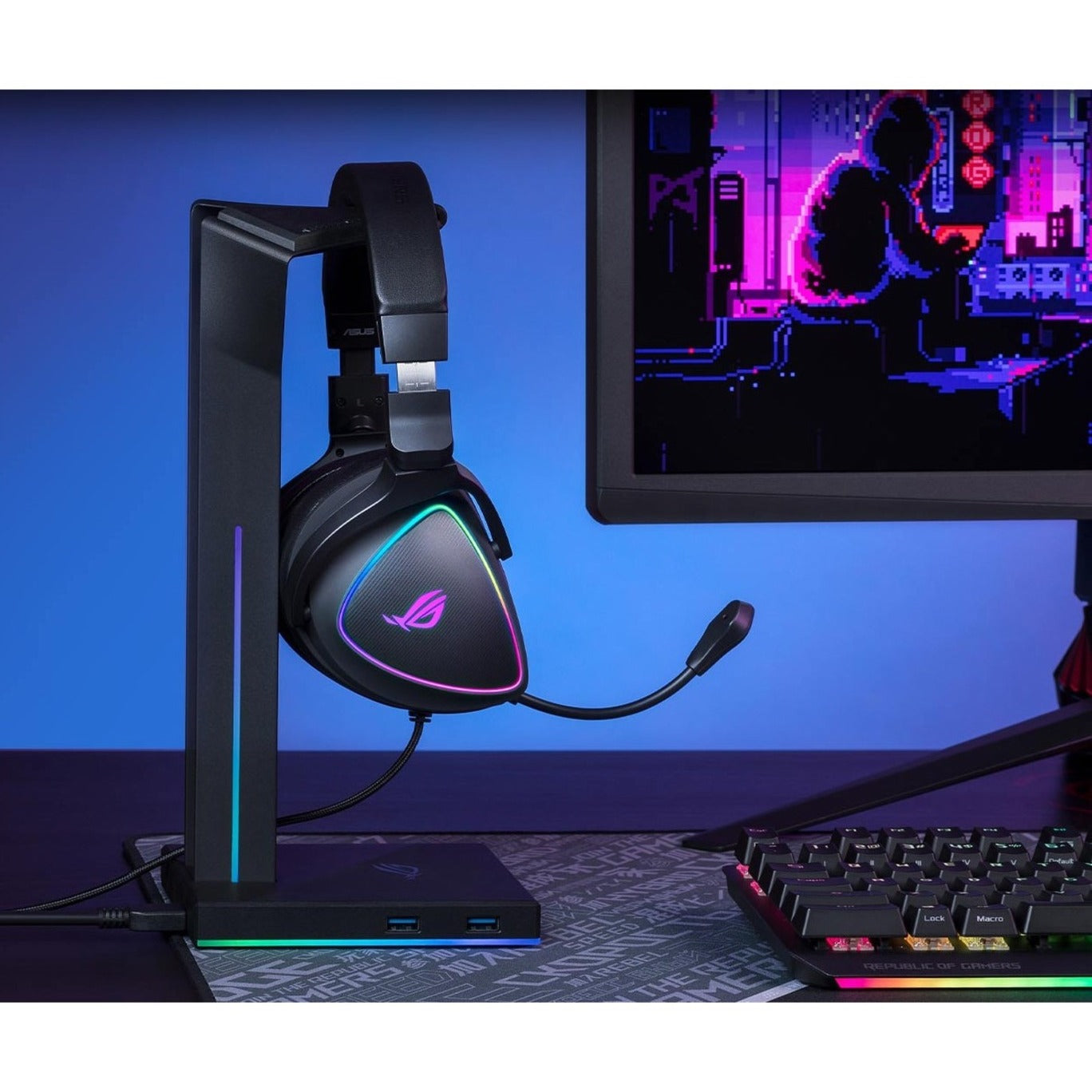 Asus ROG DELTA S Gaming Headset, Customizable RGB Light, Comfortable, Foldable, Durable