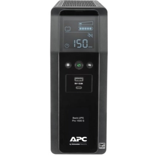 APC BR1500MS2 Back-UPS Pro 1500VA Line Interactive Tower UPS, 3 Year Warranty, Energy Star, USB Port