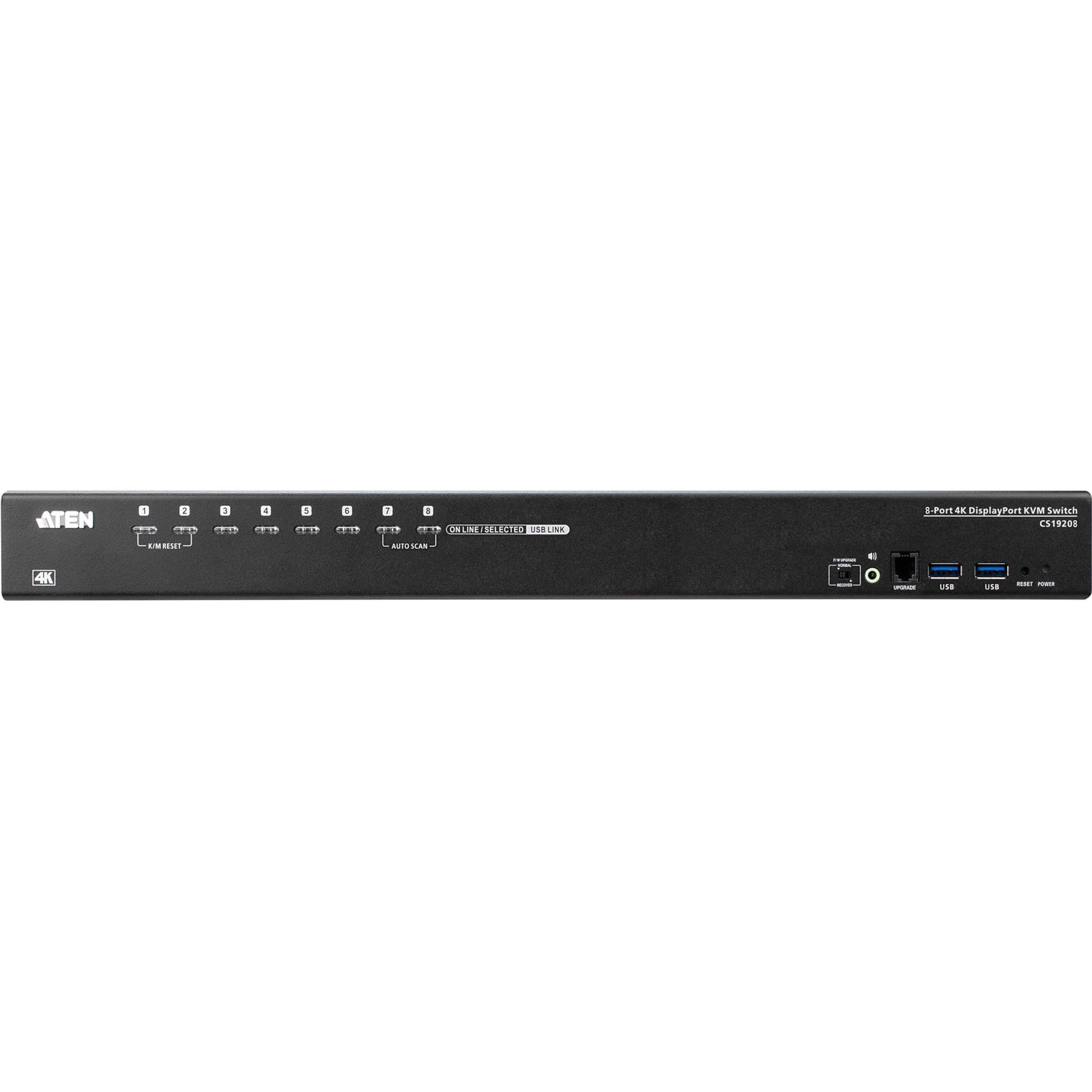 ATEN CS19208 8-Port USB 3.0 4K DisplayPort KVM Switch with Rack Mounting Kit, High-Performance Control for Multiple Computers