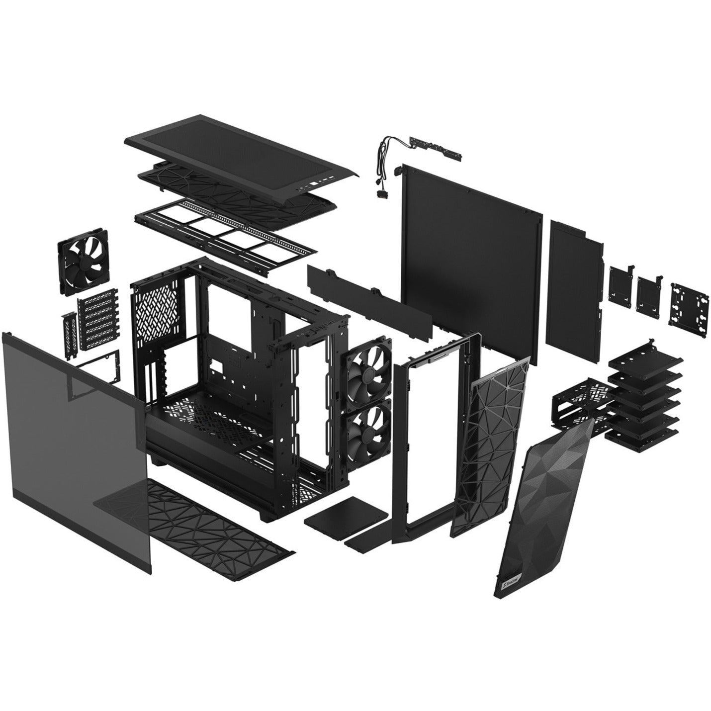 Fractal Design FD-C-MES2A-01 Meshify 2 Computer Case, Tower, Black, 8 Expansion Bays, 3 Fans Installed