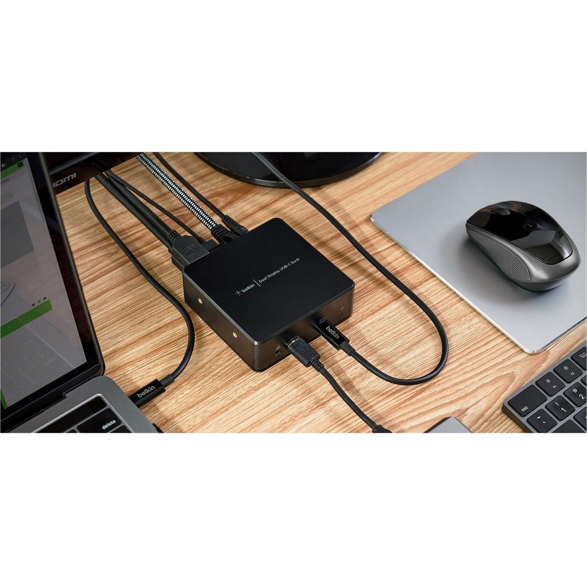 Belkin INC002TTBK USB-C Dual Display Docking Station, 2 HDMI Outputs, 3 USB 3.1 Gen 1 Type-A Ports, 85W Power Supply