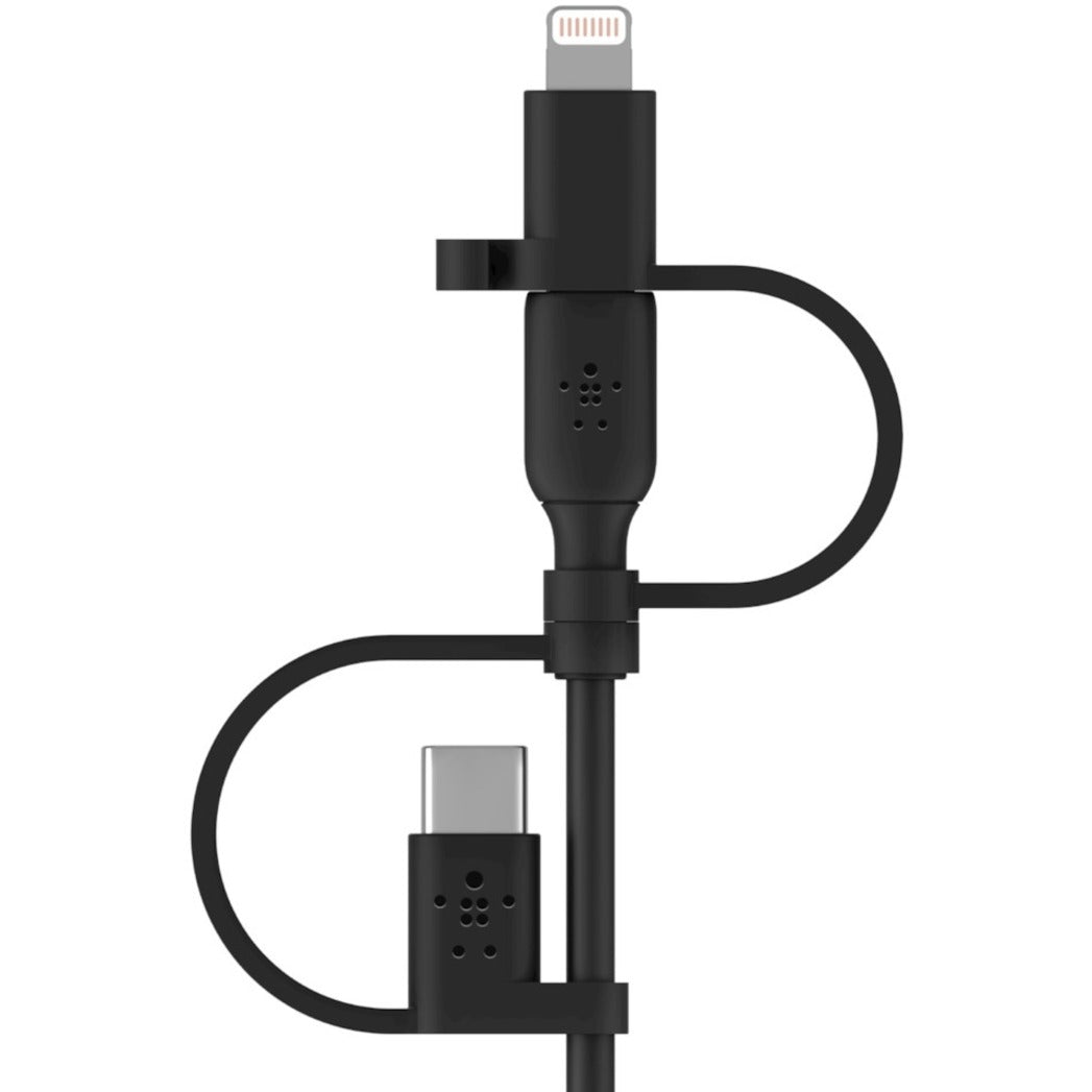 Belkin CAC001BT1MBK BOOST&uarr;CHARGE Universal Cable, Lightning/Micro-USB/USB/USB-C, 3.30 ft, MFI Certified