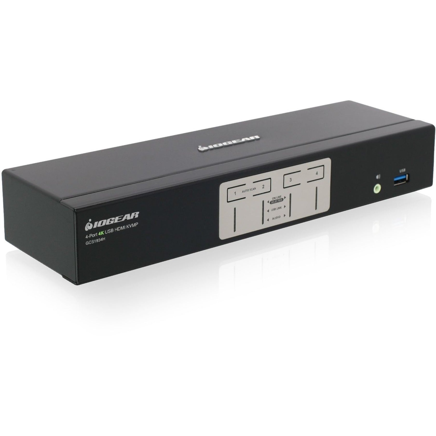 IOGEAR GCS1934H 4-Port 4K KVMP Switch with HDMI Connection, USB 3.0 Hub, and Audio (TAA), Maximum Video Resolution 4096 x 2160, 3 Year Limited Warranty