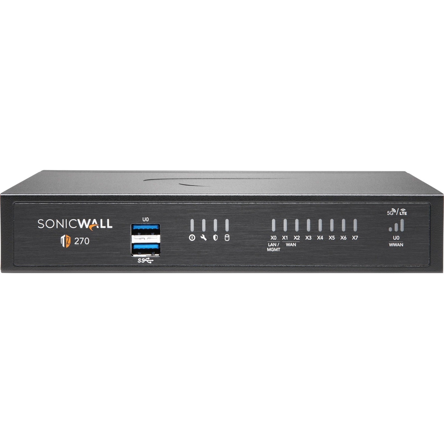 SonicWall 02-SSC-6841 TZ270 Network Security/Firewall Appliance, 8 Ports, TotalSecure Essential Edition, 1 Year Warranty