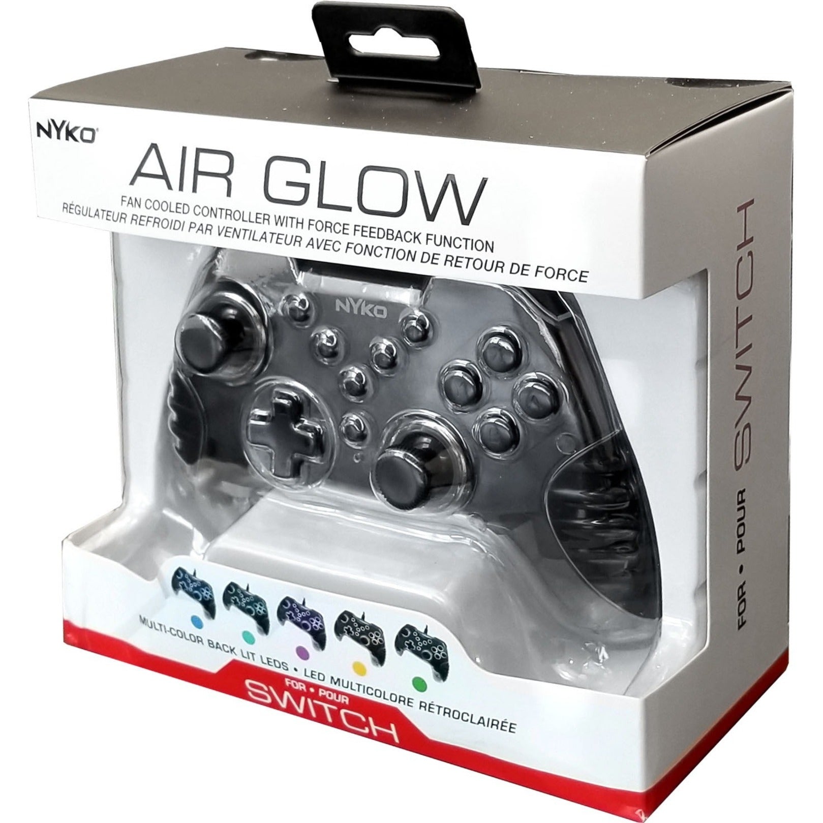 Nyko 87303 Air Glow Wired Controller for Nintendo Switch, 10 ft Cable, Force Feedback, Capture Button, Home Button, LED Light Button, Fan Button