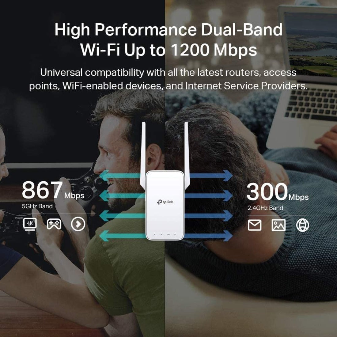 TP-Link RE315 Dual Band Wireless Range Extender, AC1200 Mesh Wi-Fi, 1.17 Gbit/s