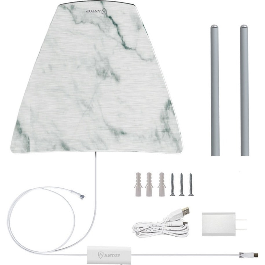 ANTOP AT-221BVMARBLE Antenna, Indoor Multi-directional 65 Mile Range, Marble