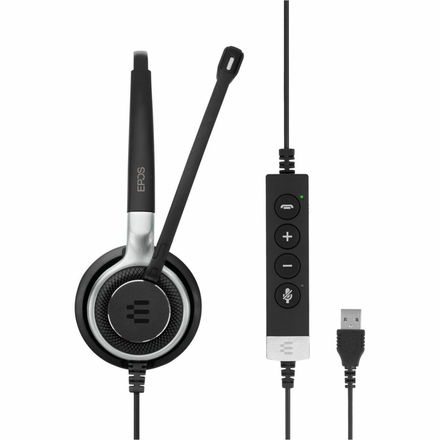 EPOS | SENNHEISER 1000553 IMPACT SC 660 USB ML Headset, Stereo, Wired, On-ear, Binaural, Noise Cancelling Microphone, Black, Silver