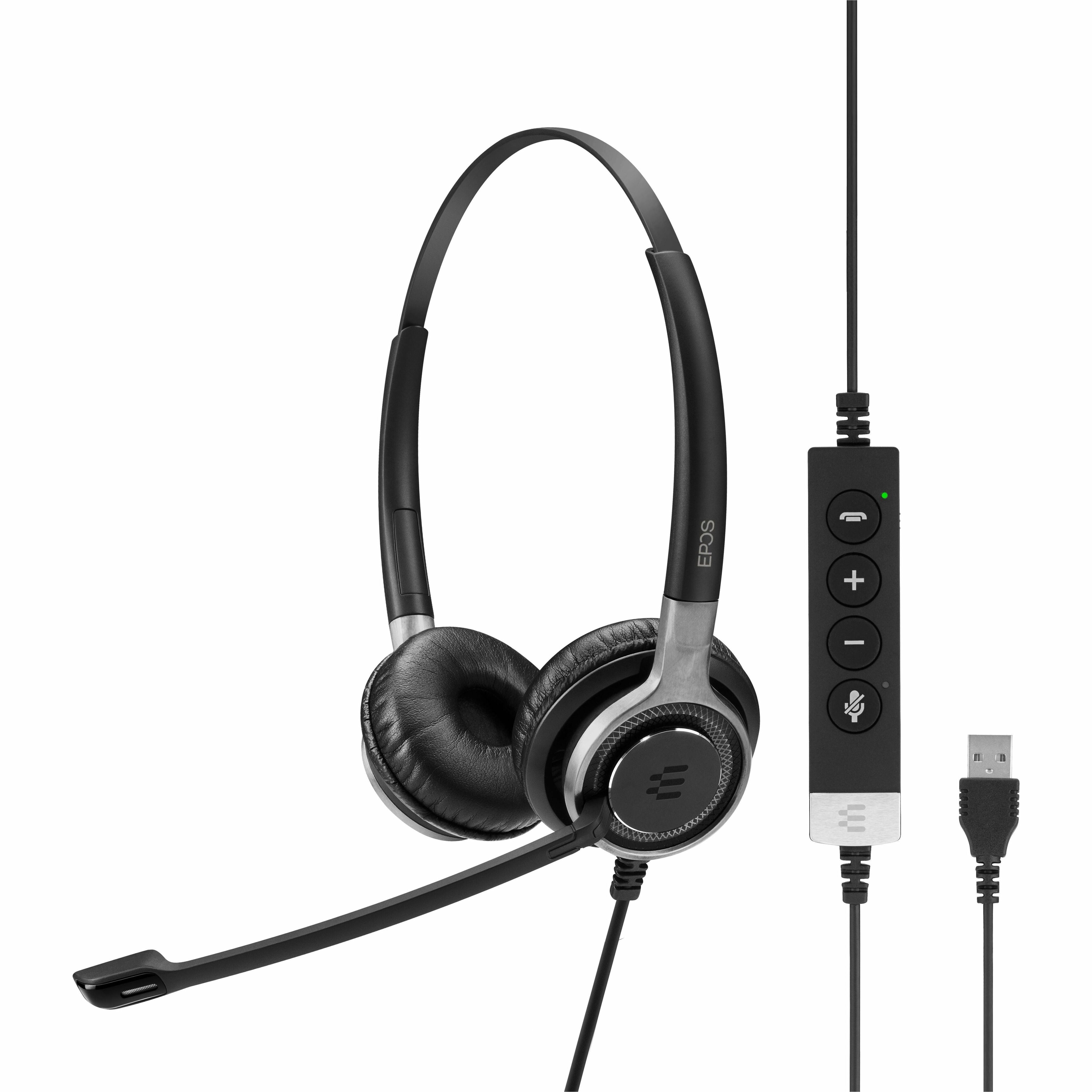 EPOS | SENNHEISER 1000650 IMPACT SC 660 ANC USB Headset Stereo Wired Noise Cancelling Microphone Black Silver