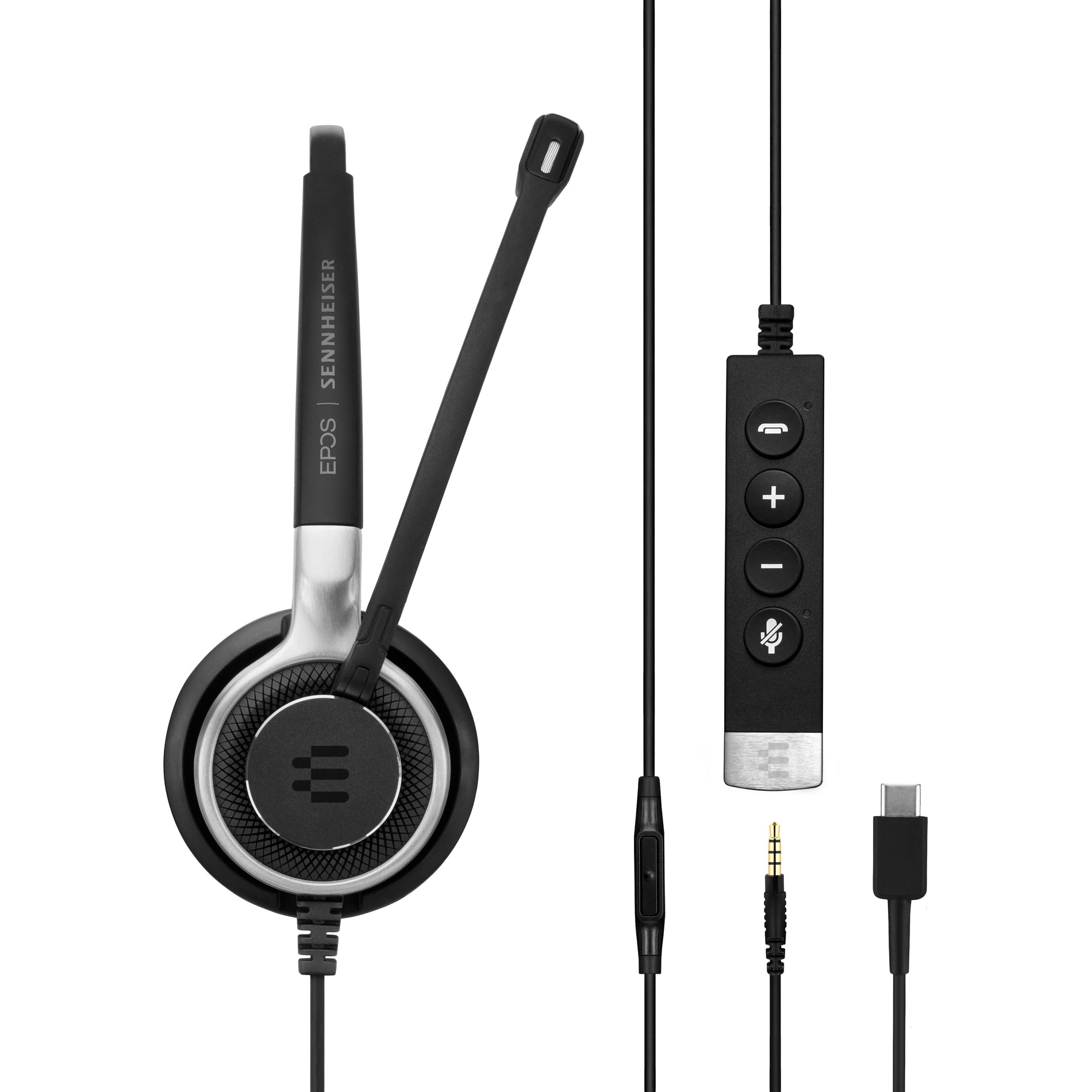 EPOS | SENNHEISER 1000669 IMPACT SC 635 USB-C Headset, On-ear, Noise Cancelling Microphone, Black/Silver