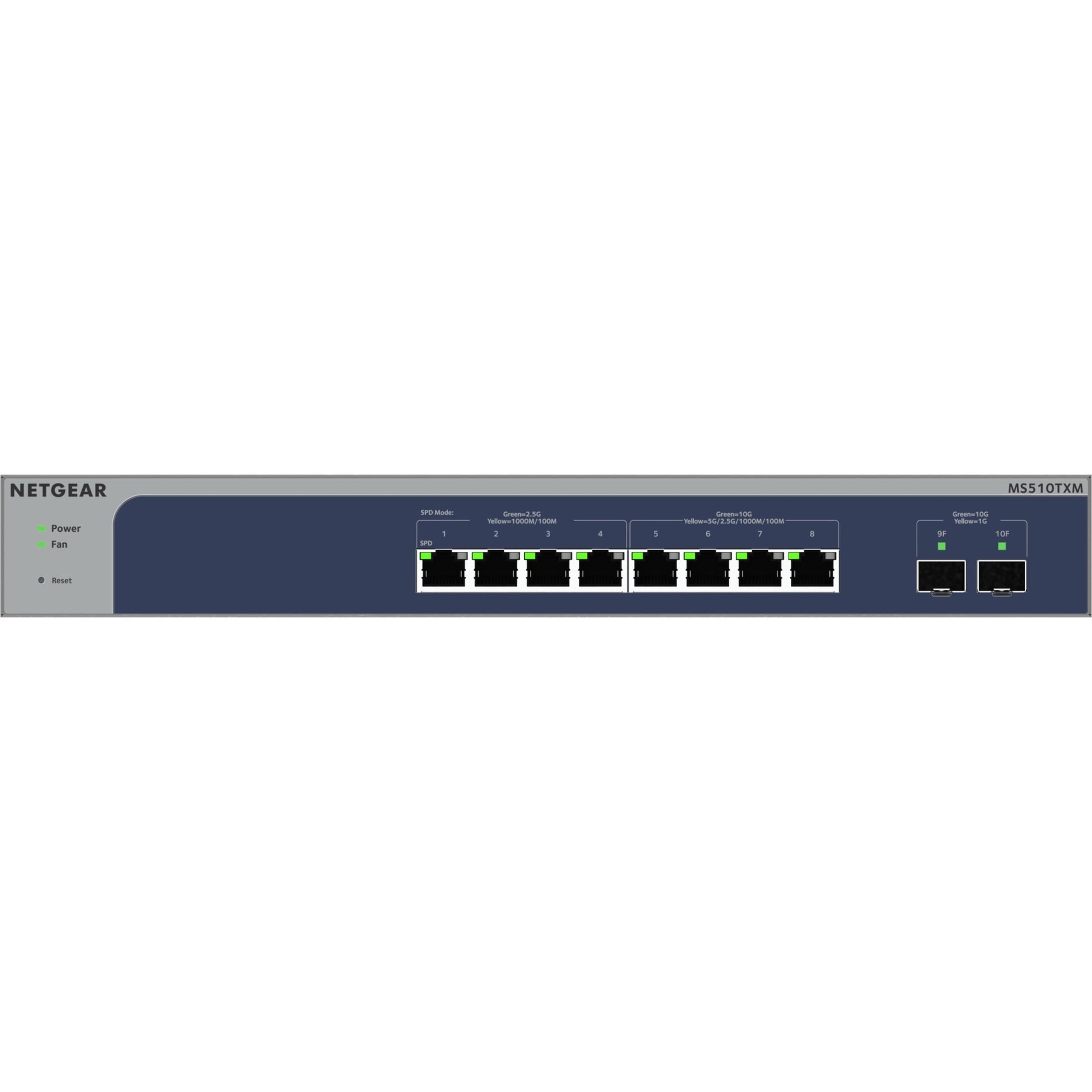 Netgear MS510TXM-100NAS MS510TXM Ethernet Switch, 8 Ports, 10GBase-X, 2.5 Gigabit Ethernet, Lifetime Warranty