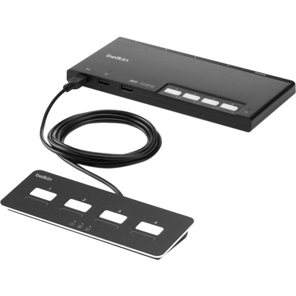 Belkin F1DN204MOD-HH-4 KVM Switchbox, 4 Computers Supported, USB, HDMI, TAA Compliant