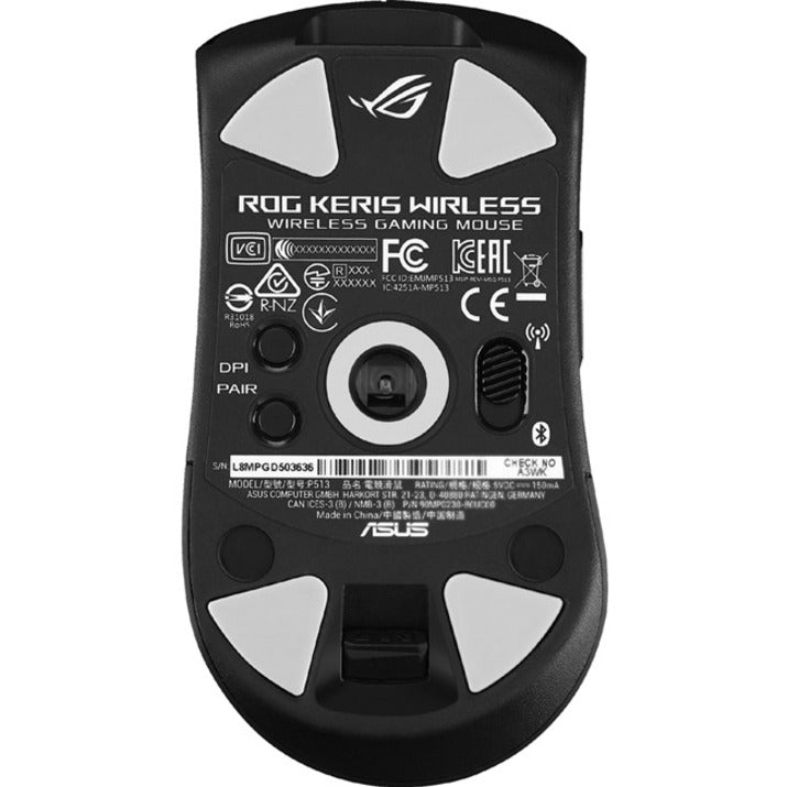 Asus ROG P513 ROG KERIS WIRELESS Gaming Mouse, Ergonomic Fit, 16000 dpi, 2.4 GHz Wireless