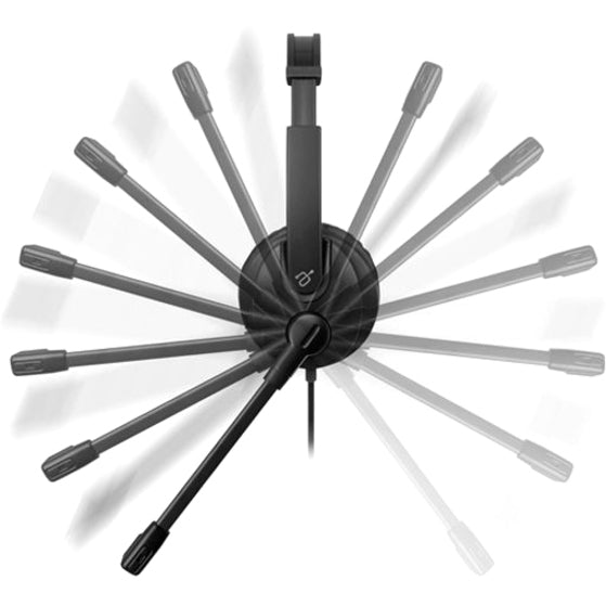 Aluratek AWHU02FB Headset, Wired USB Stereo Headset with Boom Mic - Black