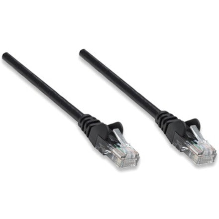 Intellinet 320757 Cat.5e U/UTP Patch Network Cable, 6.56 ft, Black, Snagless, Gold Plated Contacts, Lifetime Warranty