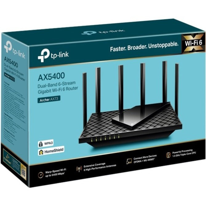 TP-Link ARCHER AX73 AX5400 Dual-Band Gigabit Wi-Fi 6 Router, Dual Band Gigabit Wireless Internet Router
