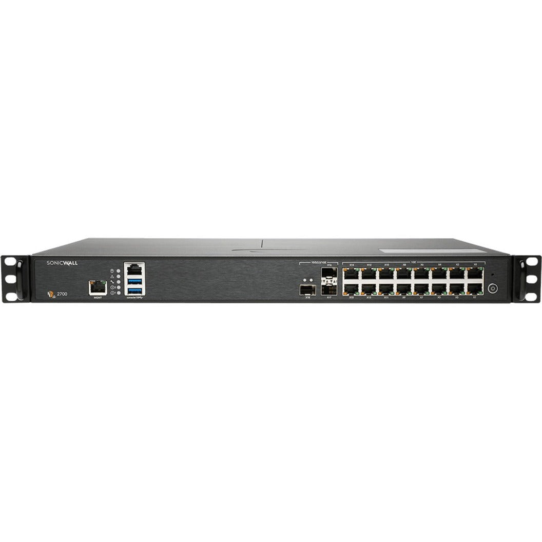 SonicWall 02-SSC-8197 NSA 2700 Network Security/Firewall Appliance, TotalSecure Essential Edition, 3 Year Warranty