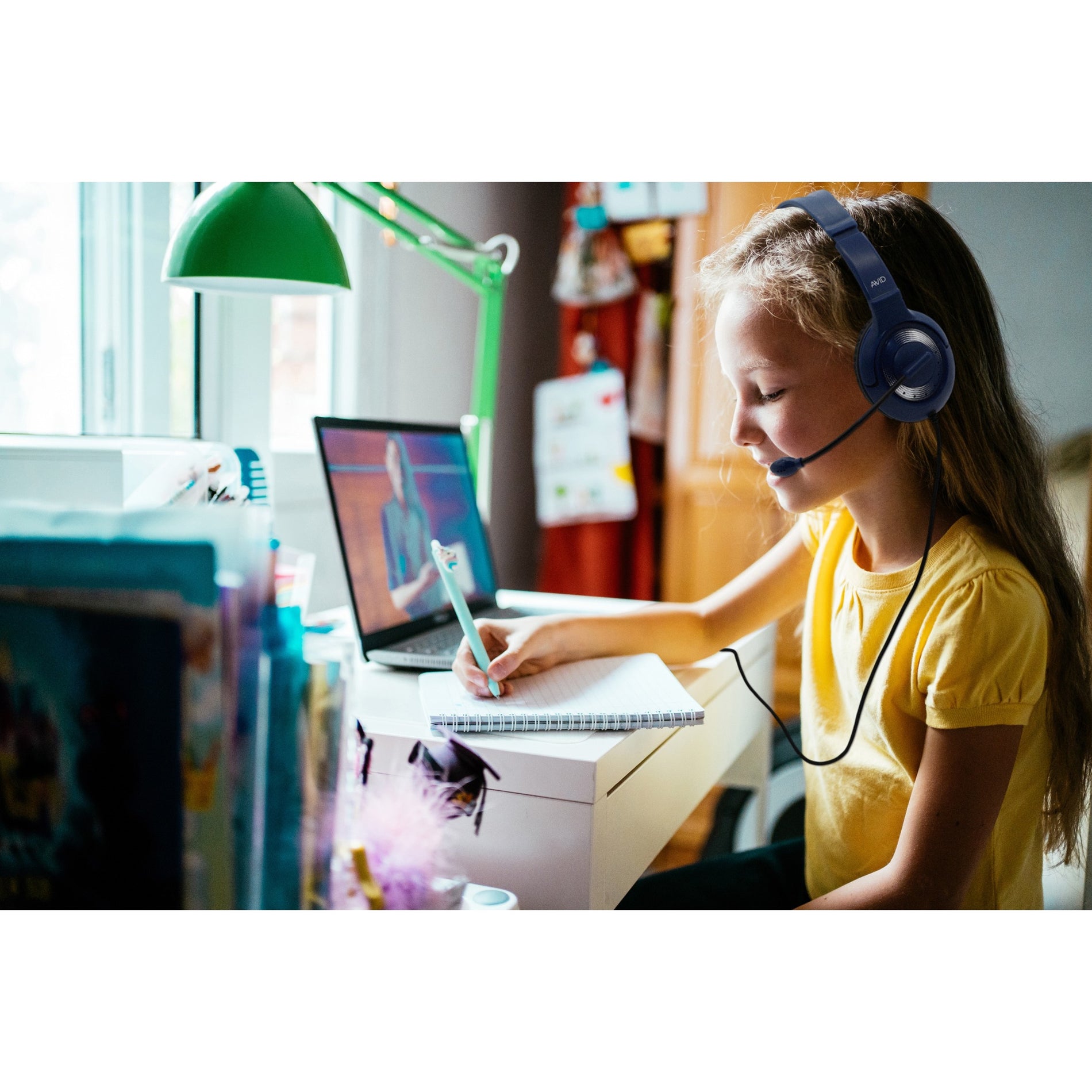 Avid Education 2AE55BL AE-55 Headset, Over-the-head Binaural Stereo Headset with Passive Noise Cancellation