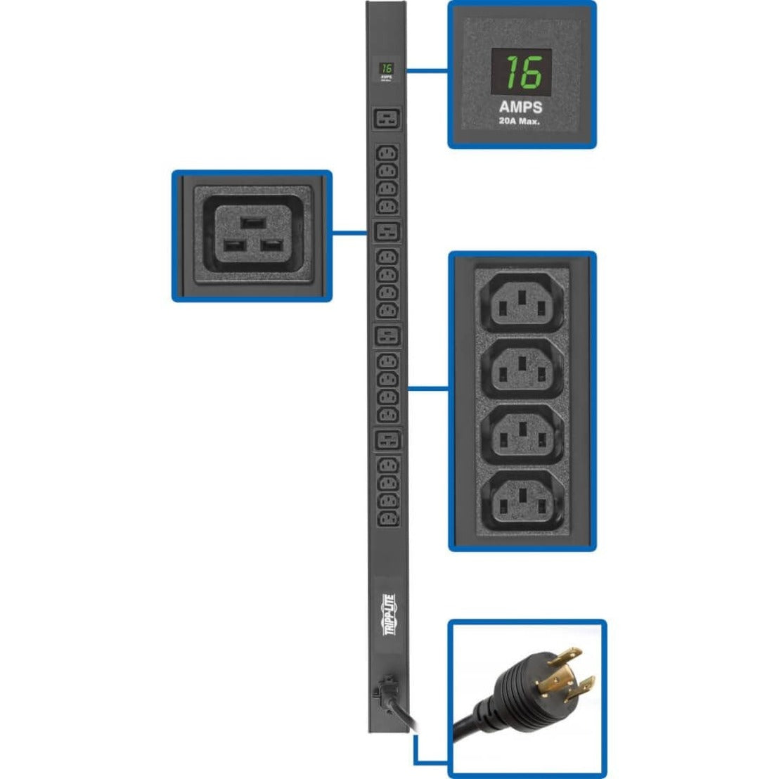 Tripp Lite PDUMV20HV-36 20-Outlets PDU, 230V AC, 3840W Power Rating