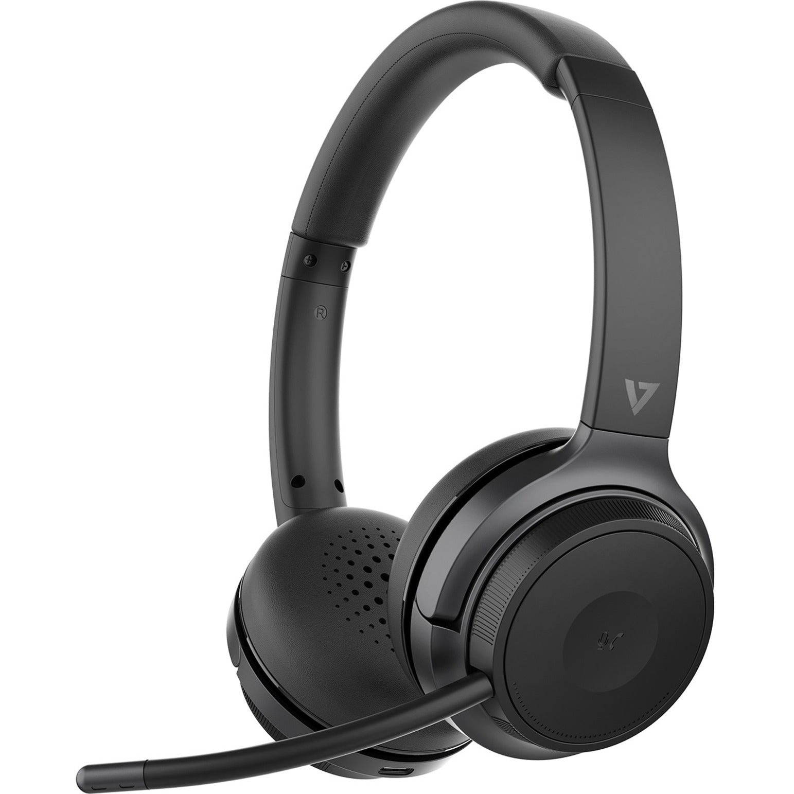 V7 HB600S Headset, Wireless Bluetooth 5 Stereo Headphones with Detachable Microphone, USB Charging, and 2-Year Warranty