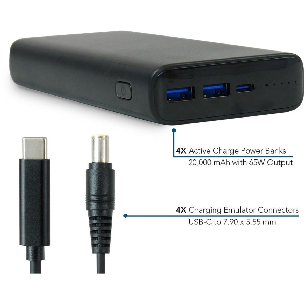 JAR Systems A4USBC2YPBX131 Adapt4 USB-C Charging Station Active Charge Upgrade with Lenovo Connectors, Chromebooks, Notebooks, Tablets