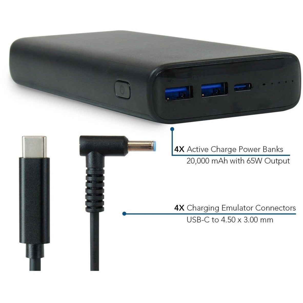 JAR Systems A4USBC2YPBC13 Adapt4 USB-C Charging Station Active Charge Upgrade with HP Connectors, Chromebooks, Notebooks, Tablets